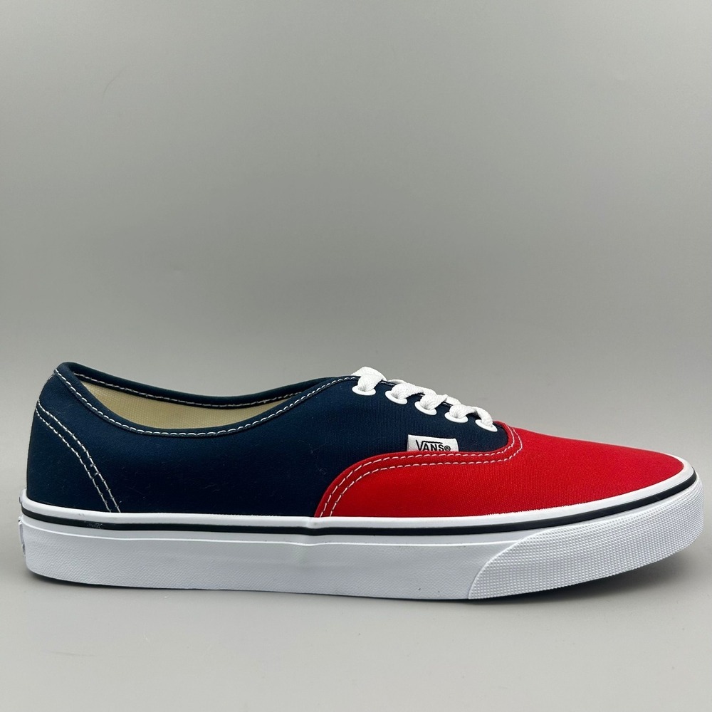 Vans Authentic Era Classic Men Size 11 Red Blue Colorblock Skate Shoes NEW